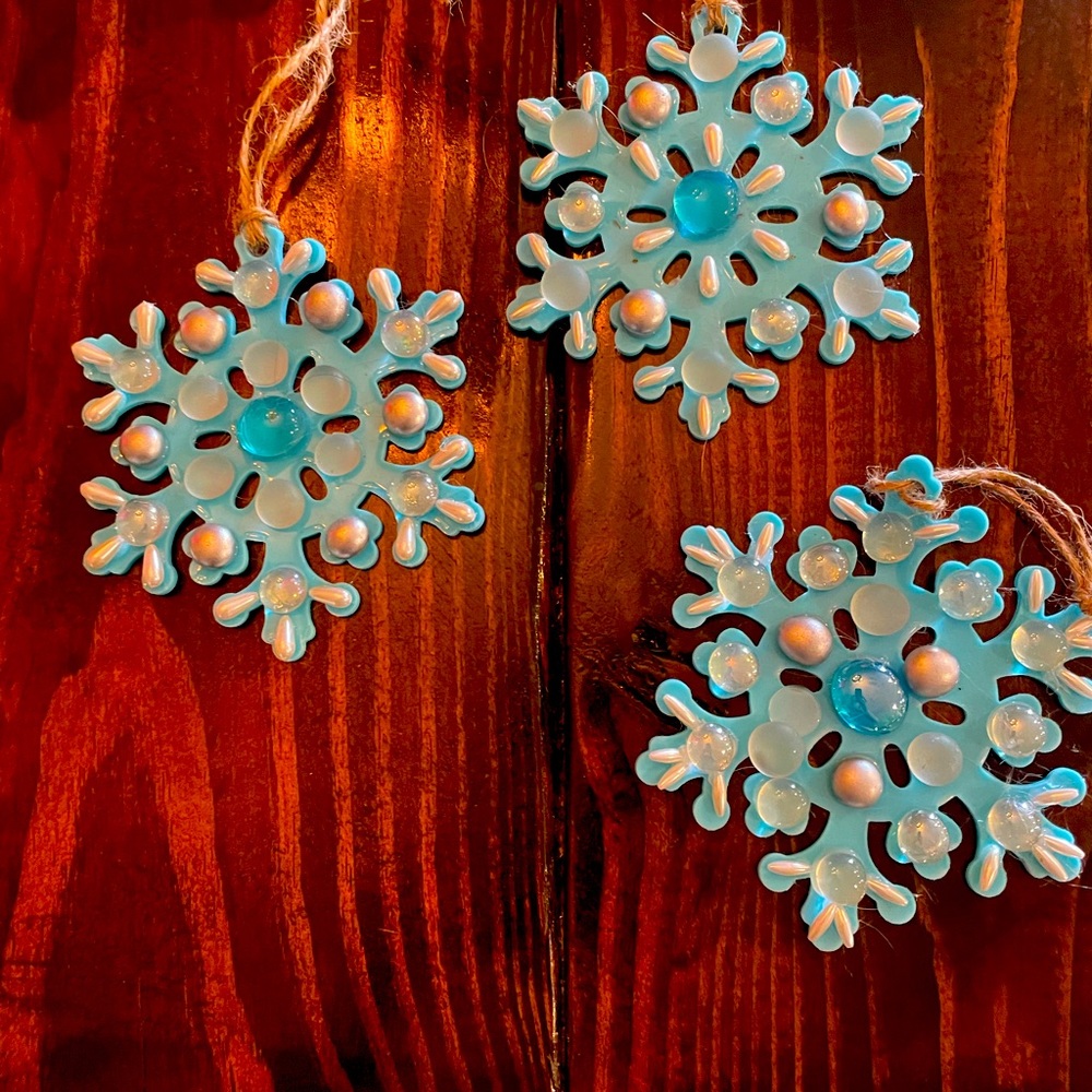 Handmade, decorative snowflakes